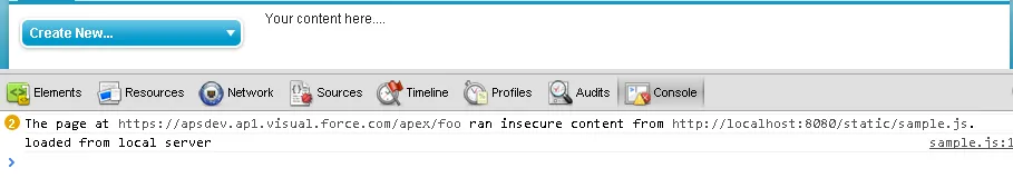 Chrome warning