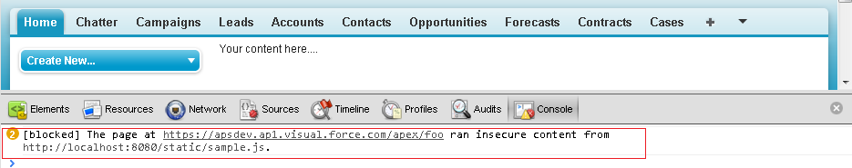 Chrome blocked load