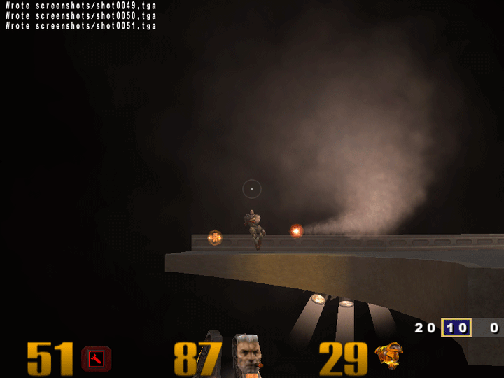 Quake 3 Game play with homing missile
